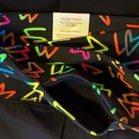 Lane Bryant Black Yoga leggings with Rainbow Logo Waistband - Picture 8 of 11